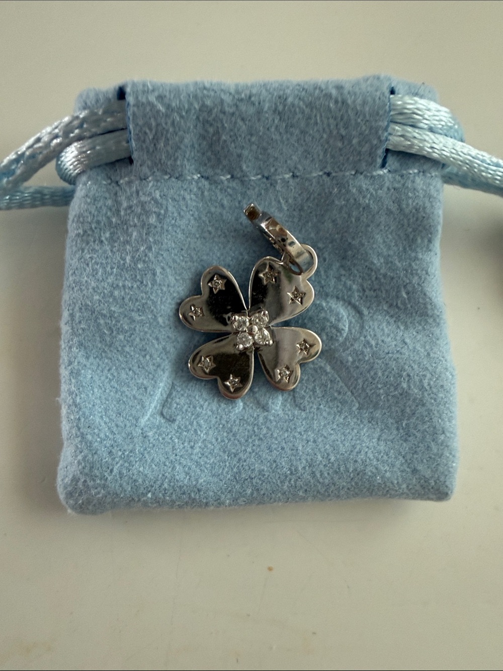 Sterling Four-Leaf Clover Pendant in Silver